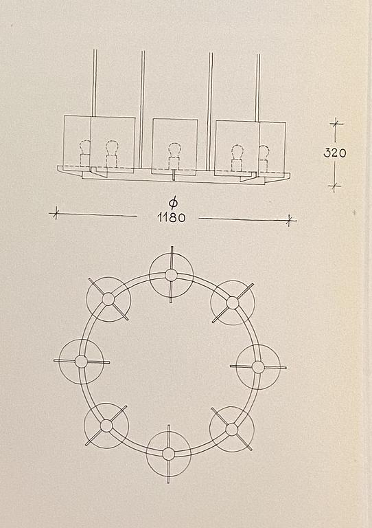 Hans-Agne Jakobsson, a ceiling lamp model "C 1091", Hans-Agne Jakobsson AB, Markaryd, 1960s-70s.