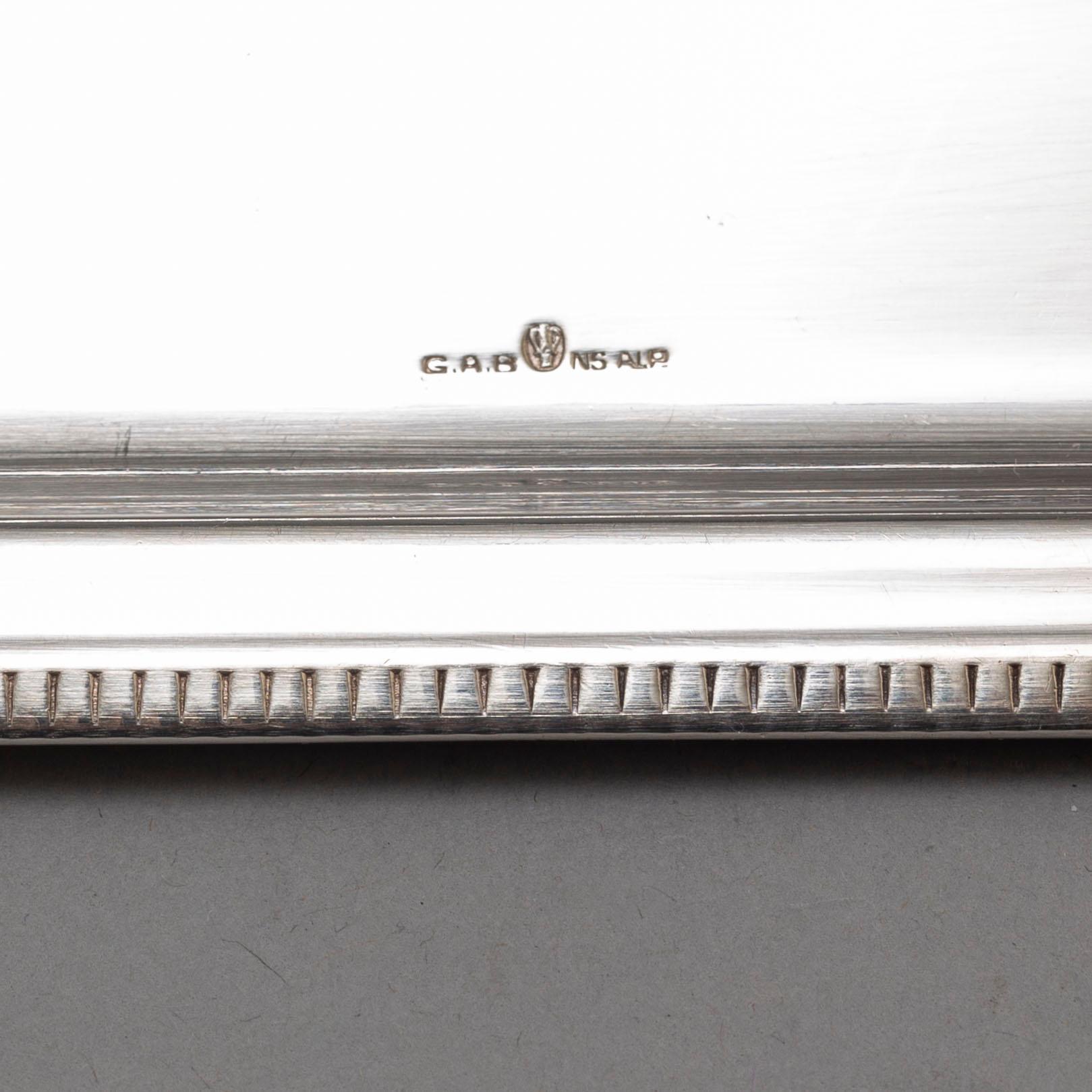 FOLKE ARSTRÖM, cocktailglas, 6 st, samt  bricka, nysilver, 1930/40-tal.