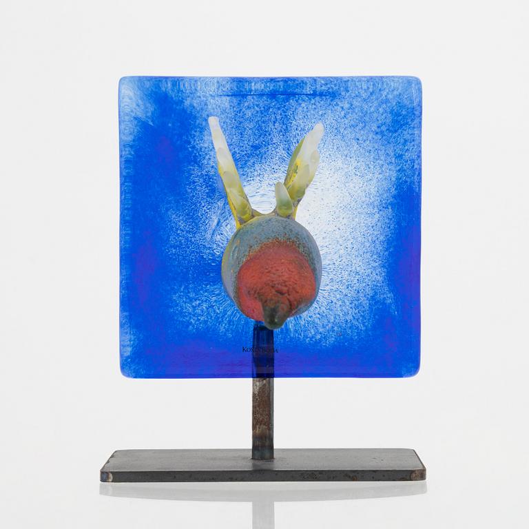 Kjell Engman, a signed glass sculpture, Kosta Boda.