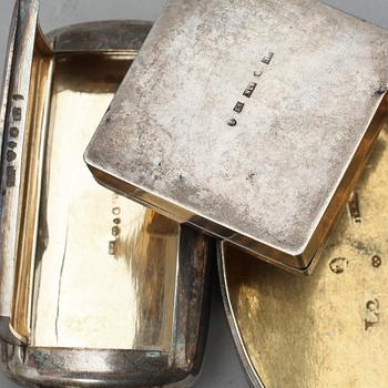 DOSOR, 4 st, silver, bl.a. Karl Andersson, 1915, totalt vikt ca 198 gram.