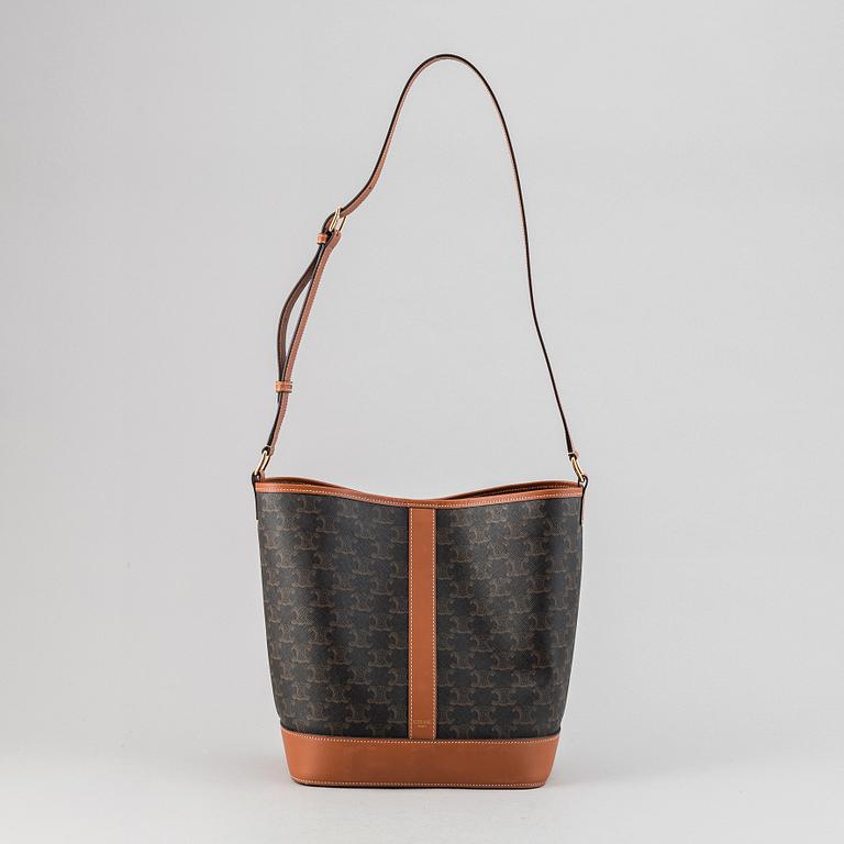 Céline, a canvas and leather handbag and wallet, 2020.