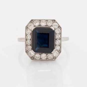 Sapphire and diamond ring.