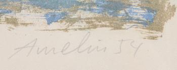 ALBIN AMELIN, färglitografi, sign.