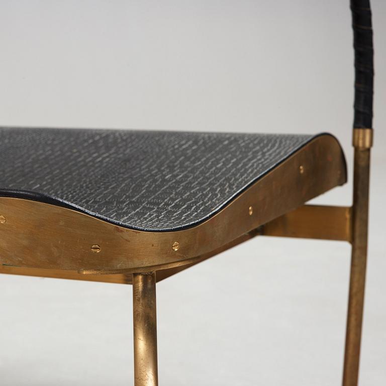 Mats Theselius, A Mats Theselius brass and leather 'El Rey' easy chair, Källemo, Sweden post 1999.