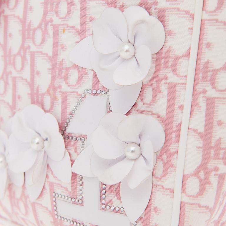 PINK MONOGRAM CANVAS No 1 TROTTER MESSENGER BAG.