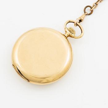 Pocket watch, 14K gold, 52 mm.