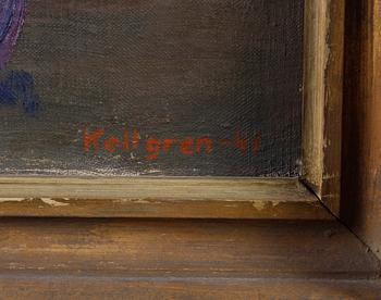 KELLGREN, CARL. Olja på pannå, sign. o dat -41.