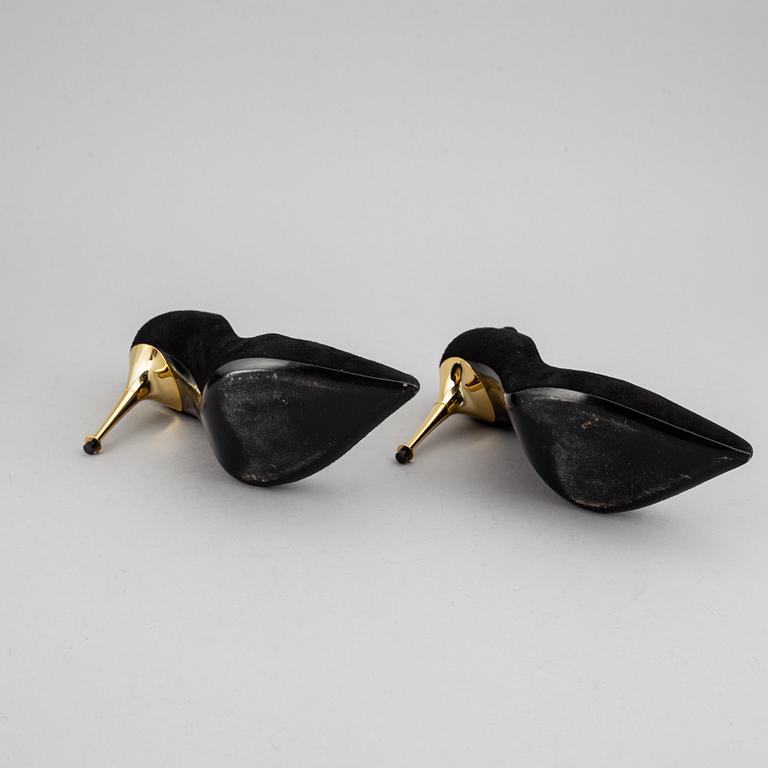 TOM FORD, a pair of black suede hight heel shoes, size 38½,