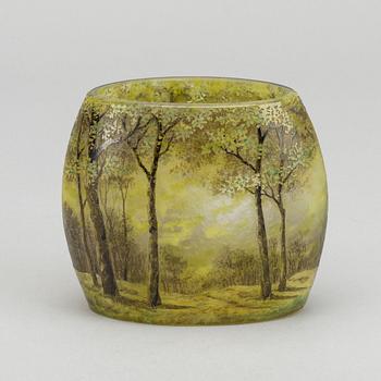DAUM NANCY,  a acid etched signed Art Nouveau glass vase eraly 20th century.