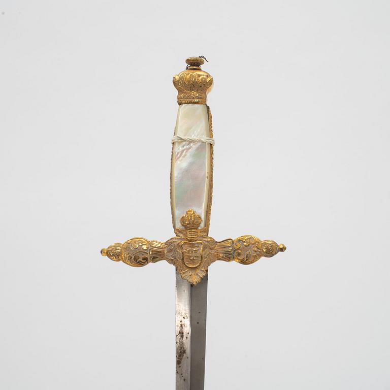 A Swedish small-sword, 19th Century, with scabbard.