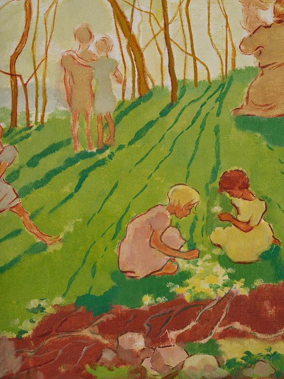 Lotte Laserstein, Fantasy landscape with people.