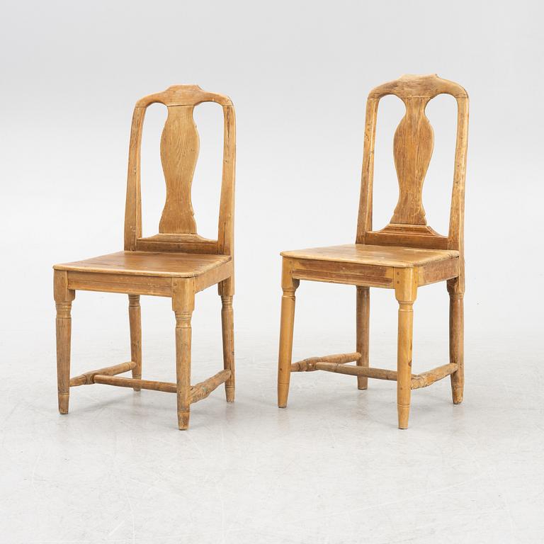 Five Pinewood Chairs, circa 1800.
