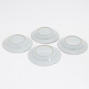 A set of four blue and white soup dishes, Qing dynasty, Qianlong (1736-95).