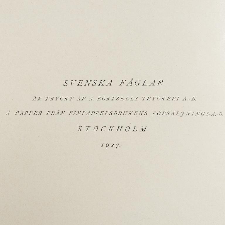Bröderna von Wright, bokverk, 3 band, "Svenska fåglar", A. Börtzells tryckeri AB, Stockholm, 1927-1929.