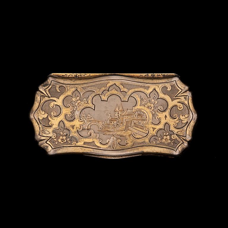 SNUSDOSA, silver, Frankrike, daterad 1855.