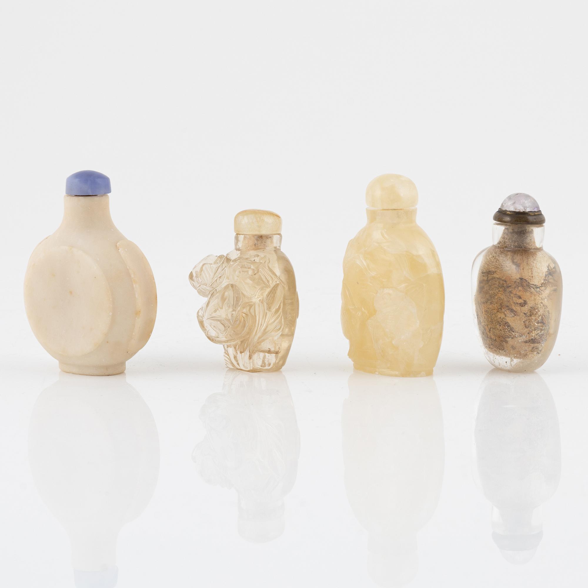 Nine snuff bottles, China, 20th century.