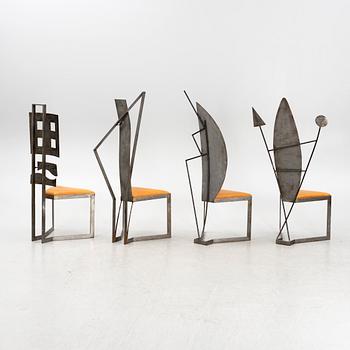 Chairs, 4 pcs, postmodern, late 20th Century.