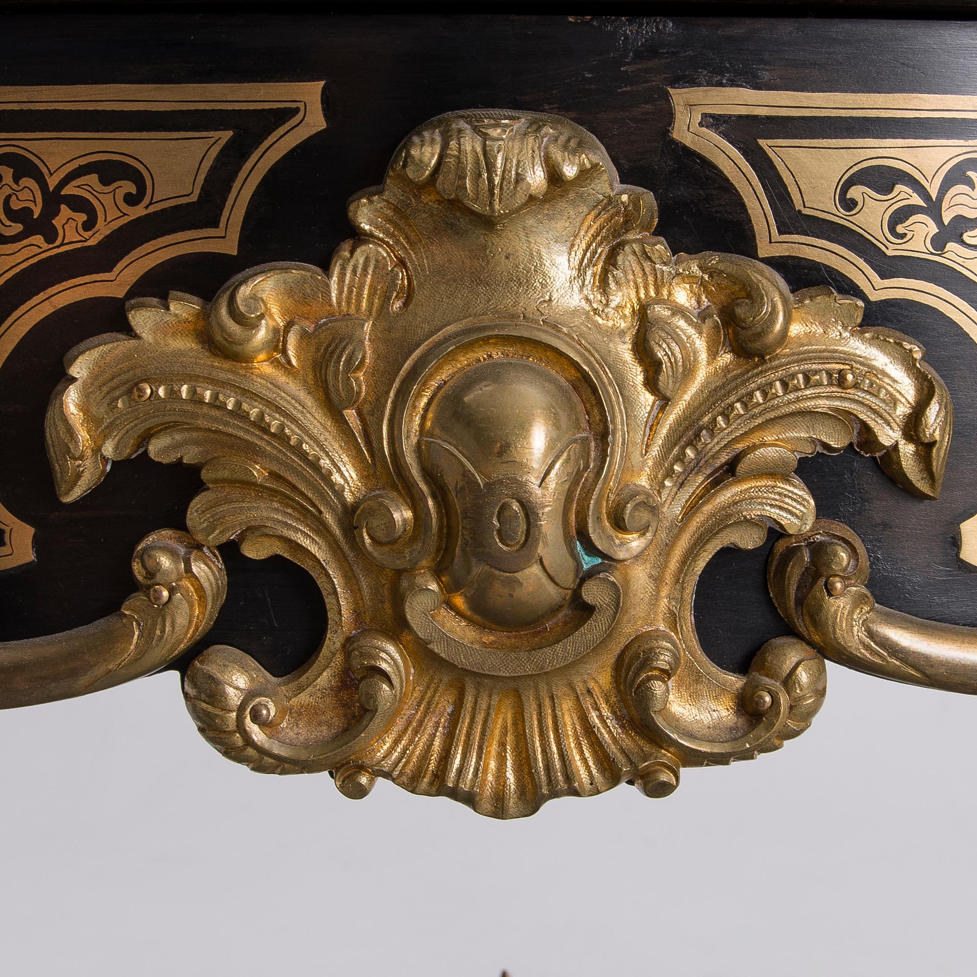 TABLE, Boulle style, late 19th century.