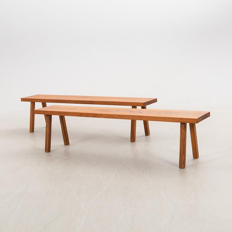 Benches, a pair, late 20th century.