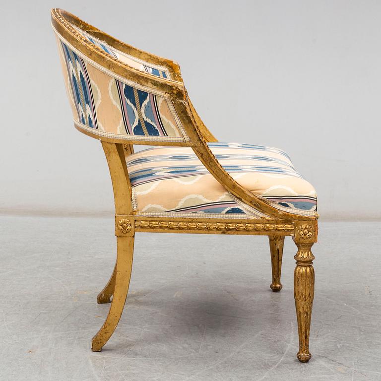 A late Gustavian armchair, circa 1800.