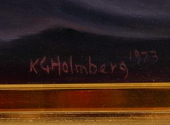 KARL GUSTAV HOLMBERG, olja på pannå, signerad.