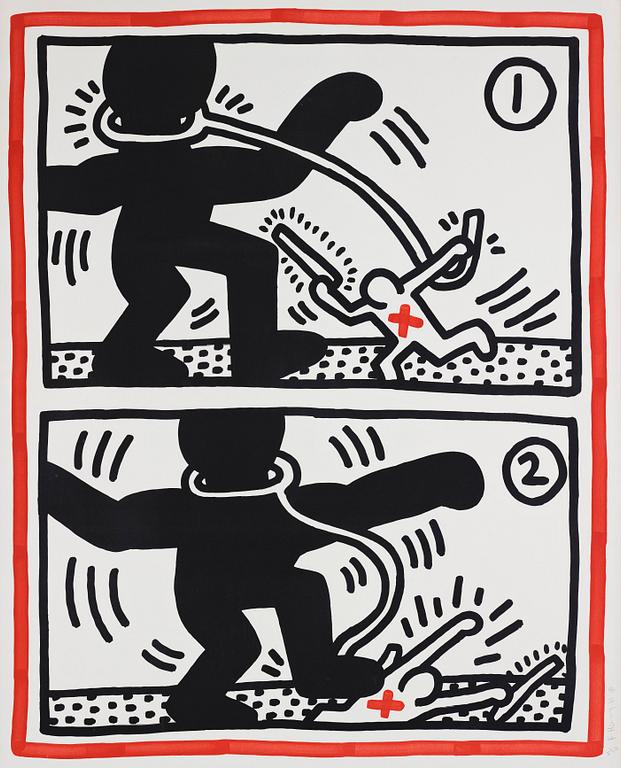 Keith Haring, "Free South Africa: one plate".