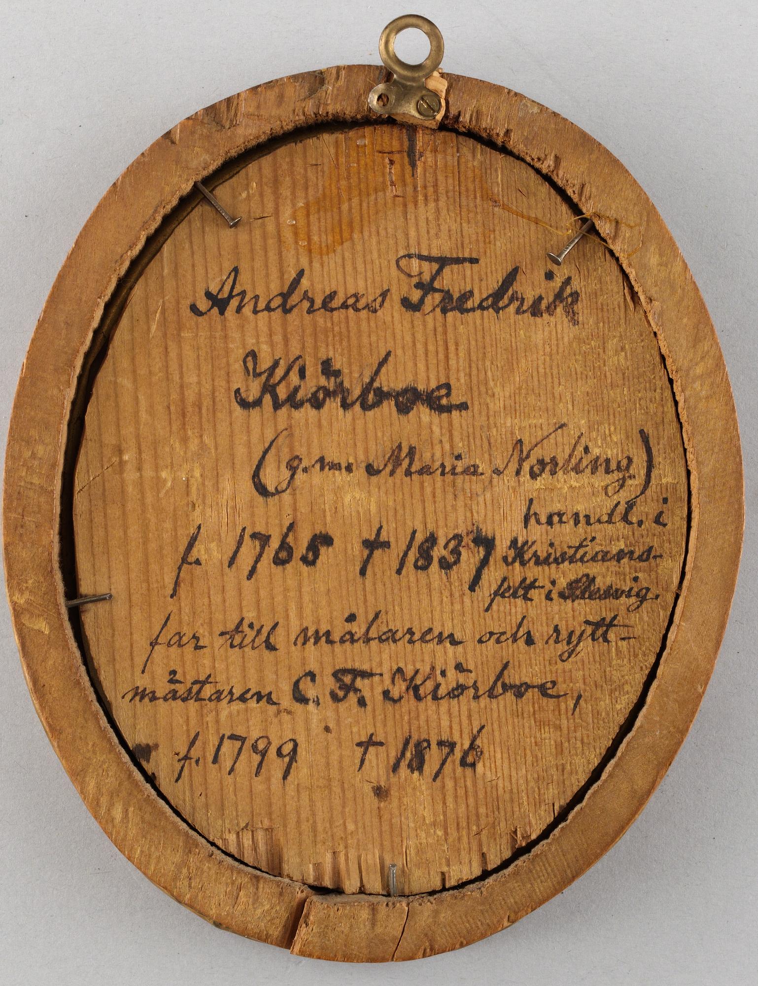 "Inga Maria Kiörboe" (1771-1847) och "Andreas Fredrik Kiörboe" (1765-1837).