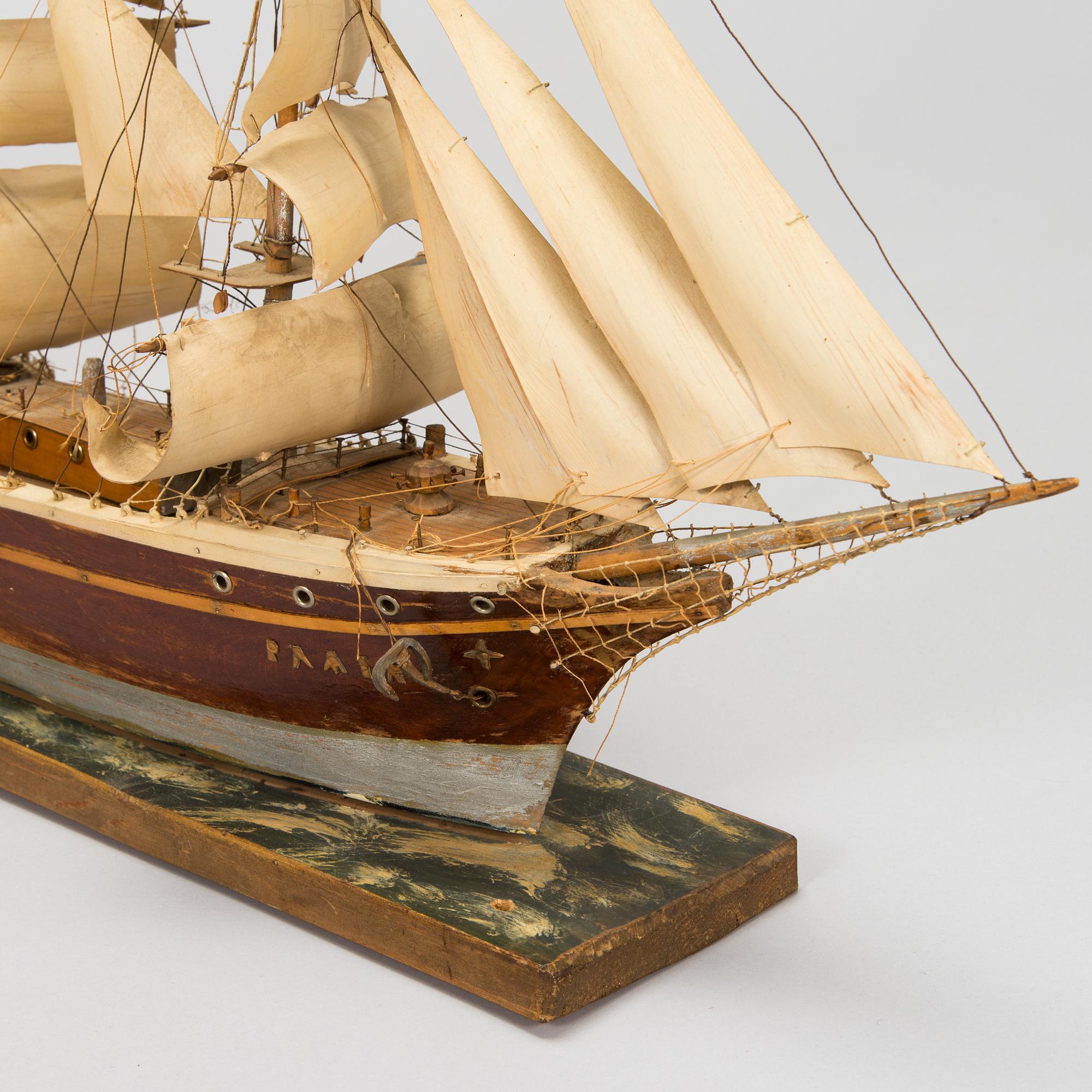 Model ship, four-masted barque "Pamir", early 20th century.