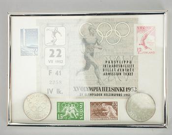 OLYMPISK MEMORABILIA, 5 delar, Helsingfors 1952.