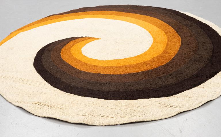 Matta, tuftad "rya", diameter ca 260 cm.