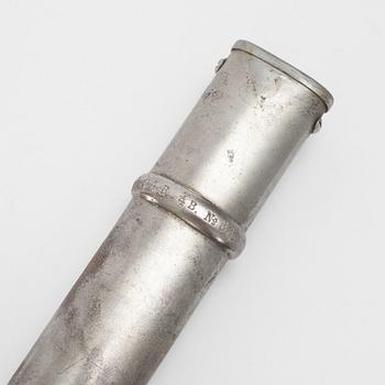 A Swedish artillery sabre 1889 pattern with scabbard.