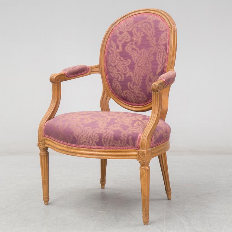 A French Louis XVI armchair by Barthélemy Denis Chardon (master 1764).