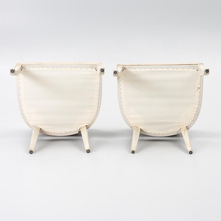 A pair of late-Gustavian style armchairs, late 20th Century.