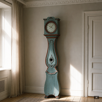 Longcase clock, folk art, 18th/19th century.