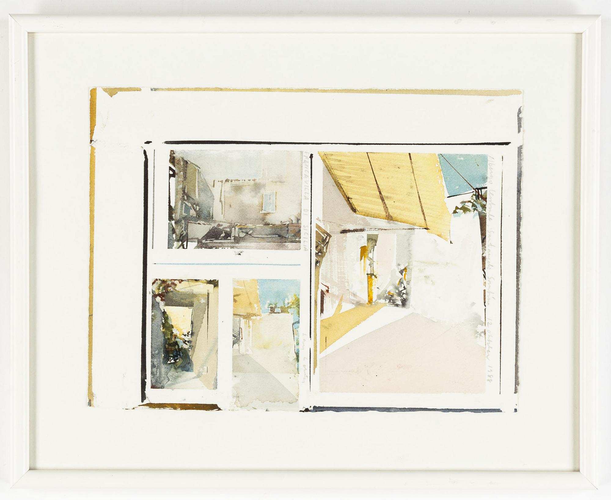 Lars Lerin, watercolor, signed and dated 1988.