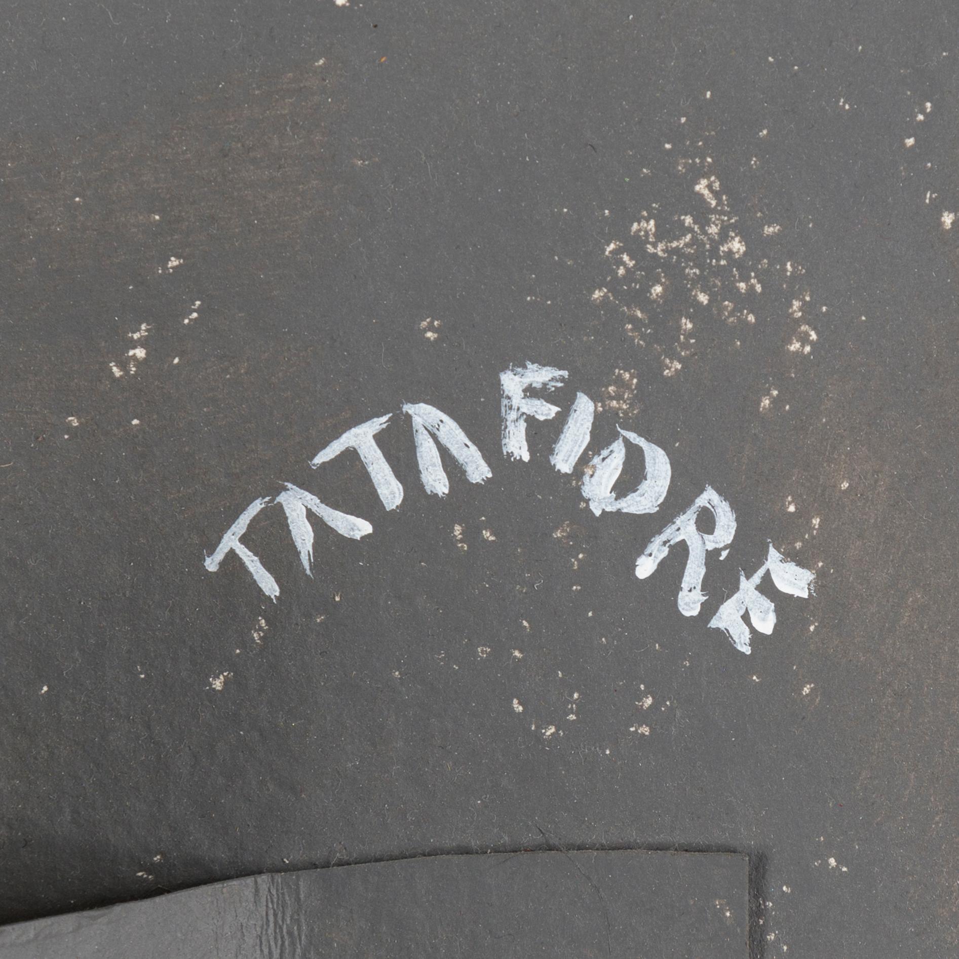 ERNESTO TATAFIORE, mixed media on panel. Signed Tatafiore.