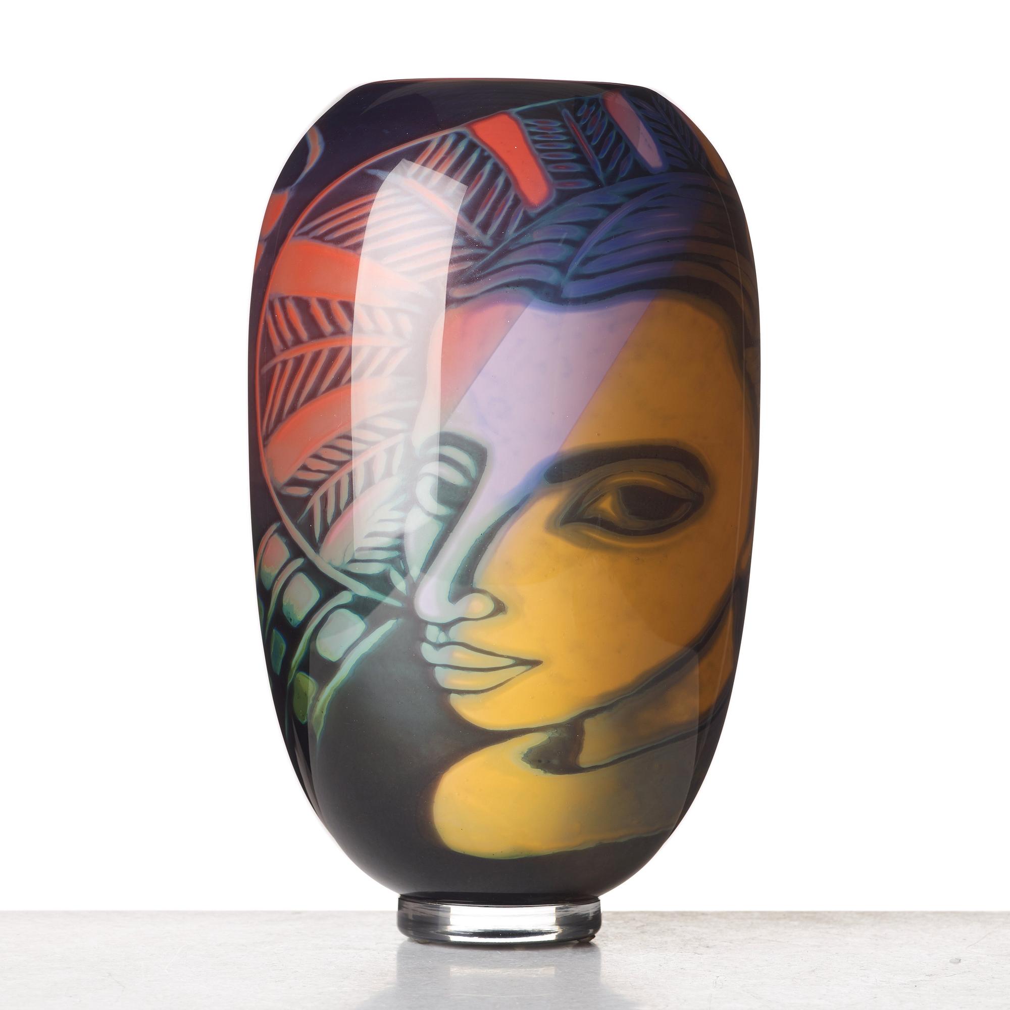 Eva Englund, a "graal" glass vase, Muraya, Sweden 1990's.