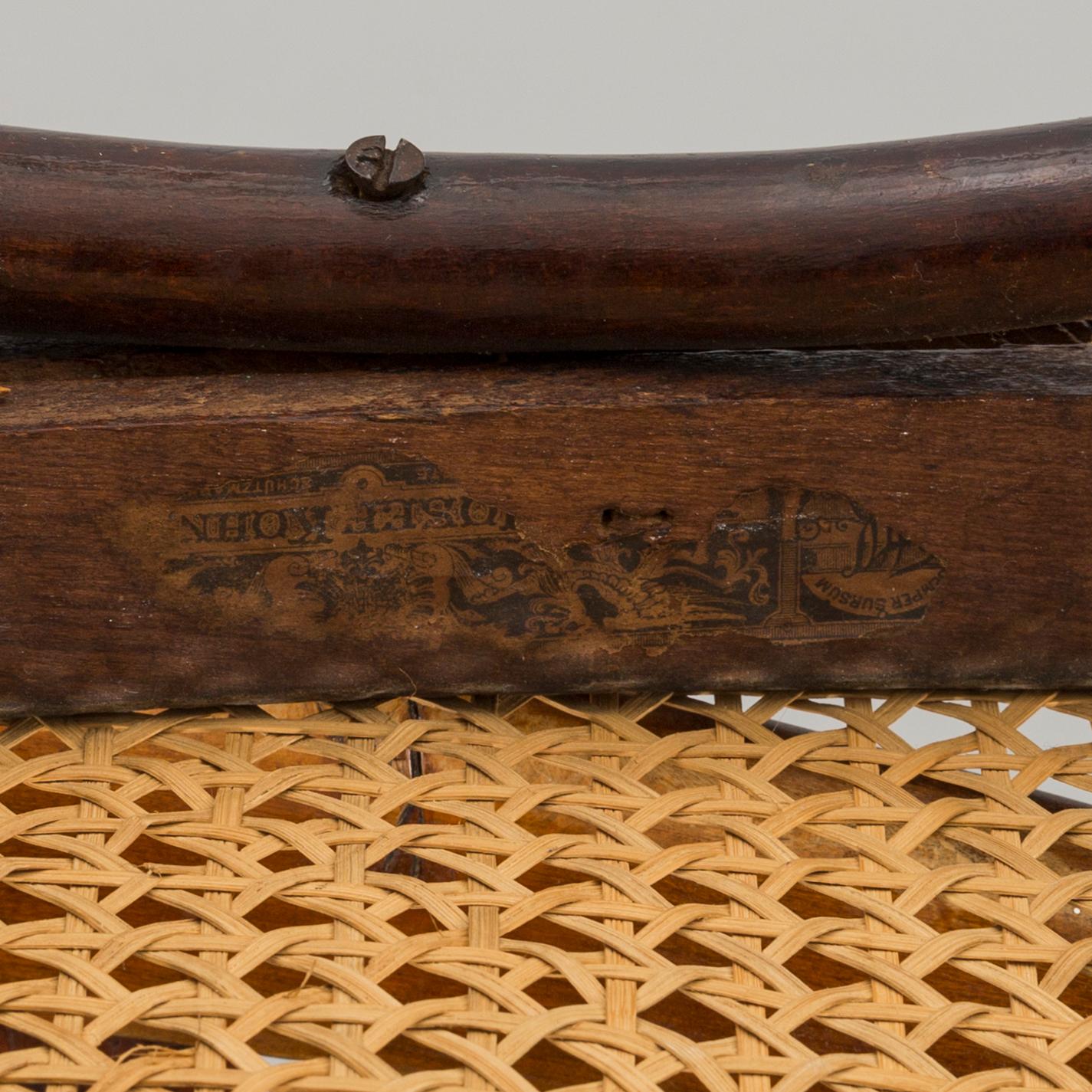 A SET OF FOUR BENTWOOD  CHAIRS J&J KOHN AUSTRIA.