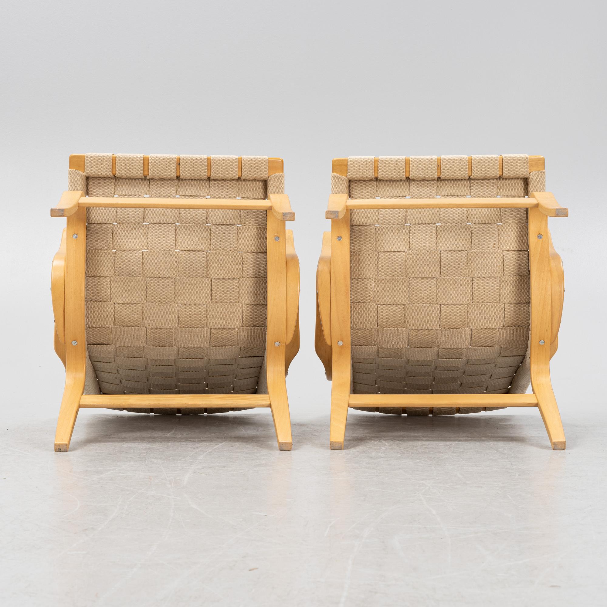 Bruno Mathsson, fåtöljer ett par,  "Eva", Dux, 1900-talets slut.