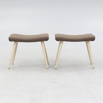 Stools, a pair, mid-20th century.