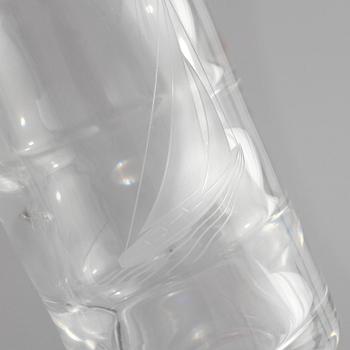 BRICKA samt GLAS, 5 delar, glas och vitmetall, Kosta och GAB, glas daterat 1937?.