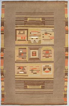 A 1930s Finnish flat weave carpet. Circa 300x190 cm.