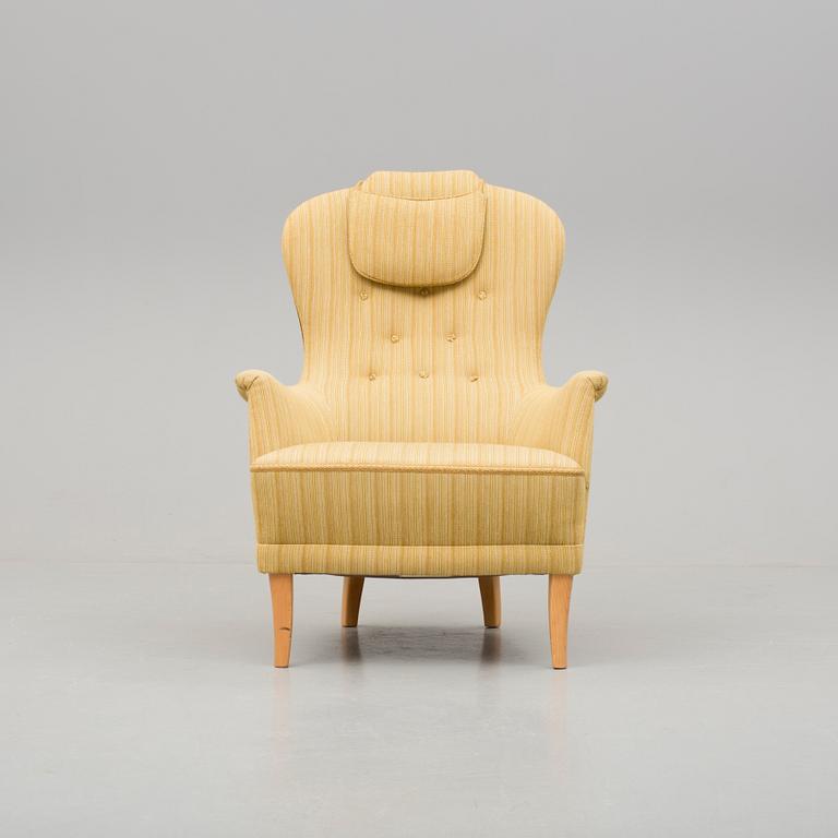 FÅTÖLJ, "Farmor", Carl Malmsten, O H Sjögren, Tranås 1984.