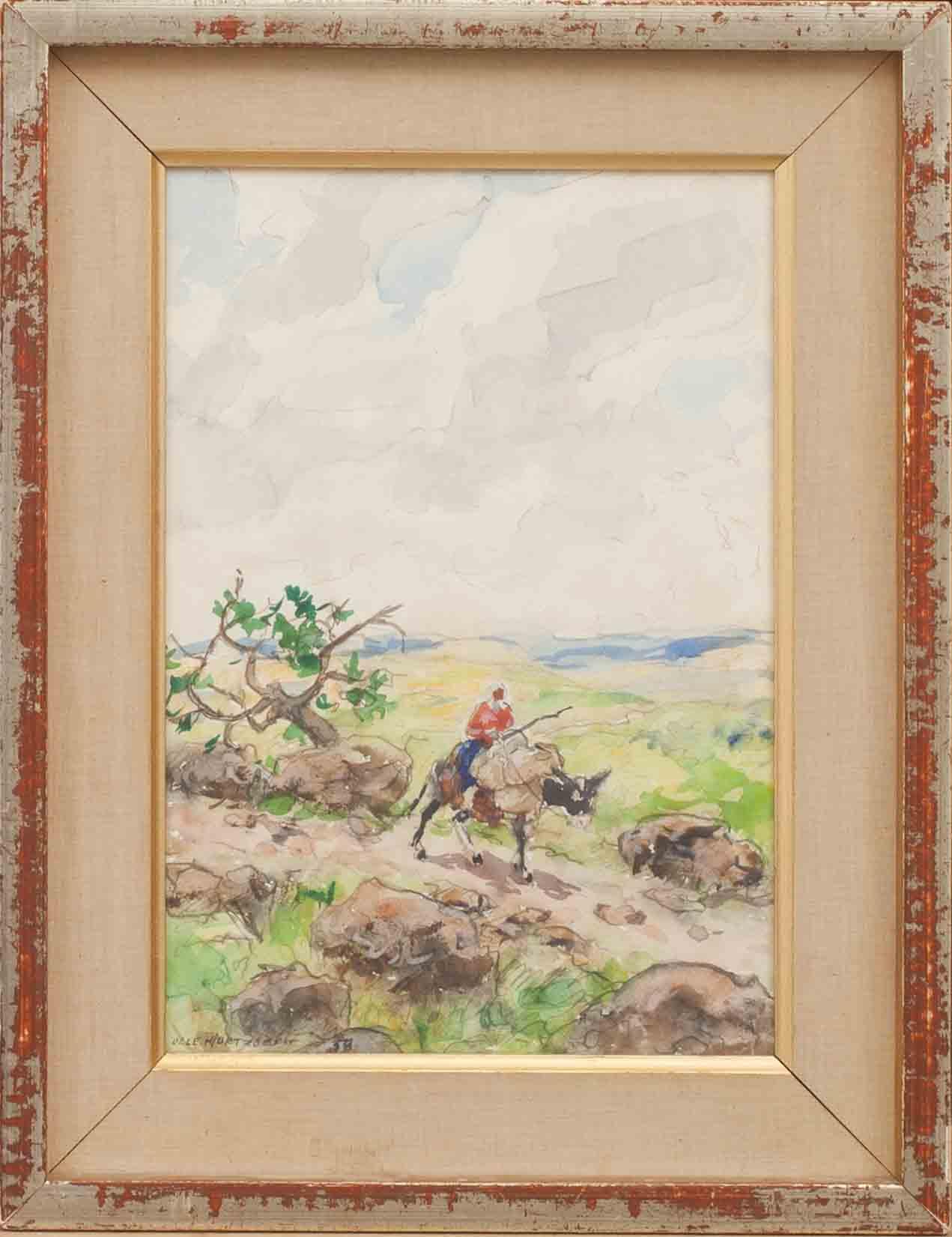 OLLE HJORTZBERG, akvarell. Signerad.