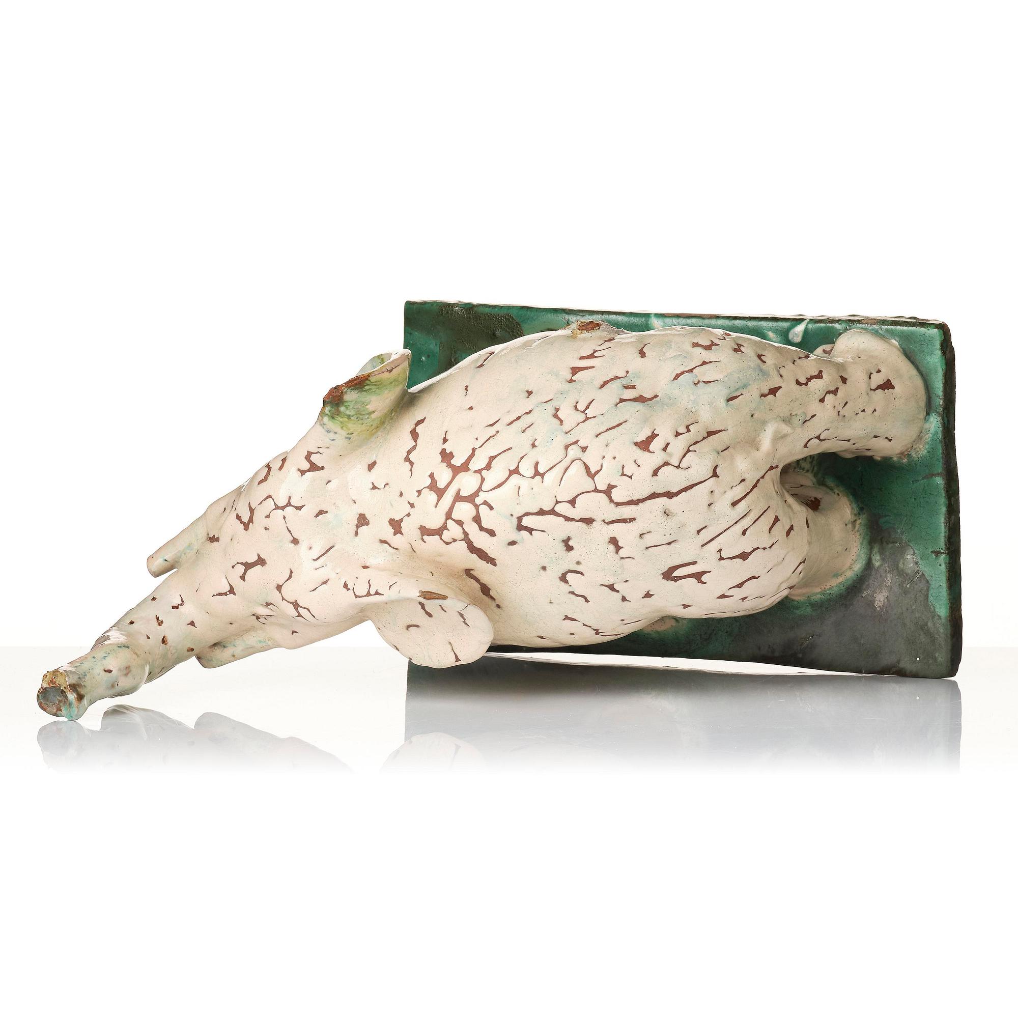 Allan Ebeling, a glazed ceramic sculpture of an elephant, Torshälla 1931.