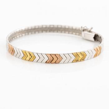 Bracelet in three colours, sterling silver.