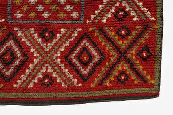 A knotted pile bed cover c. 205 x 134 cm, Finland, mid to the second half of the 19th century.
