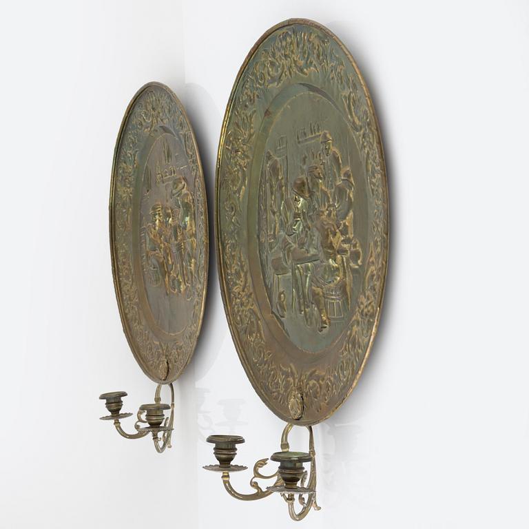 A pair of baroque style wall sconces, second half of the 19th century.