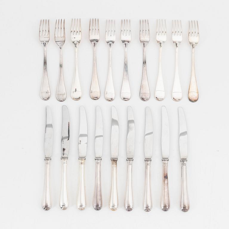 A Swedish silver cutlery, modell 'Svensk' GAB, some Eskilstuna 1990 (19 pieces).