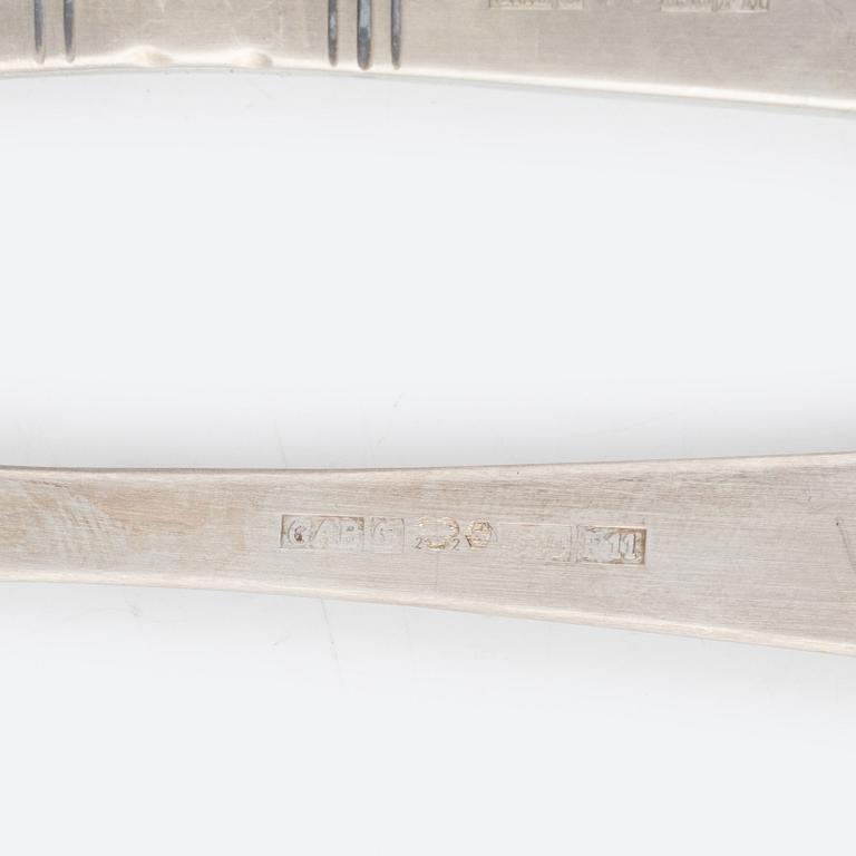 Jacob Ängman, sandwich cutlery, 12 pieces, model 'Rosenholm', mark of GAB, including Eskilstuna 2004.